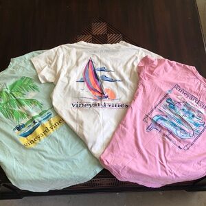 Lot of three (3) Vineyard Vines women’s T-shirts.
